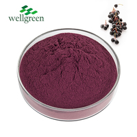 100% puur natuurlijk wateroplosbaar extract van zwarte vlierbessen in poedervorm, 25% anthocyanen