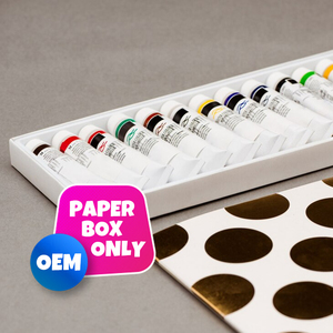 Caja de papel de embalaje de pigmento de Color artístico de marca personalizada con acabado troquelado único - Product Image 1