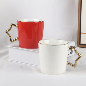 Logo kustom hadiah besar Diy lucu baru cangkir keramik besar cangkir kopi cangkir teh dengan pegangan bintang - Product Image 4