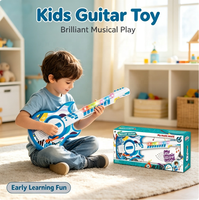 Kids Electric GuitarToy Multifunctional Light up Musical Simulation Instrument Early Educational Play Guitar Gift for Boys&Girls
