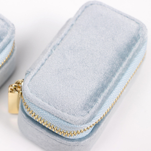 Cajas de Joyería de Viaje de Terciopelo Mini con Cierre y Logotipo Personalizado, Caja Organizadora de Joyas Pequeña y Portátil de Lujo para Mujer - Product Image 3