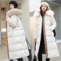 Manteau parka blouson réversible imperméable et coupe-vent pour femme, mode hiver, écologique, épais, chaud, à capuche, blanc et noir avec logo