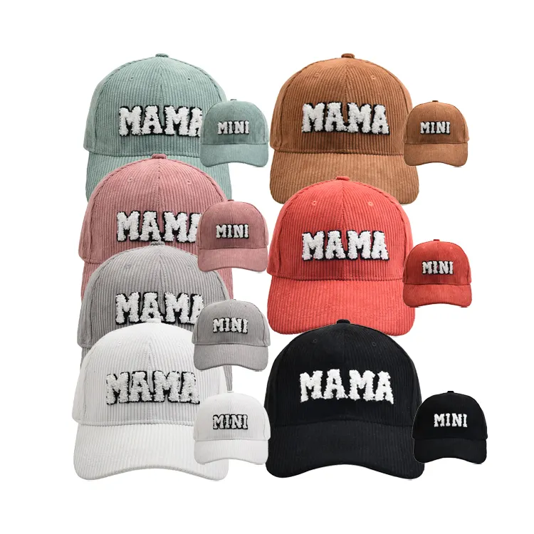 Chenille Embroidery MAMA Baseball Caps Hot Trend Washed Peaked Women Hat Mother's Day Hat Cotton Summer Vintage Sun Sport Cap