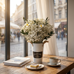 Decorazione da Tavolo <span class=keywords><strong>con</strong></span> <span class=keywords><strong>Rose</strong></span> Stabilizzate e Fiori Secchi Blu Fatti a Mano per il Ritorno a Scuola e il Ringraziamento - Product Image 2