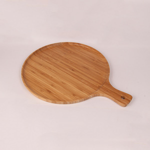 Planche à pizza Yuanfeng en bambou et bois 330x260x12mm avec poignée pour servir steak et fruits - Product Image 2