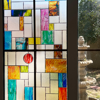Transparente Aquarell-Dekorfolie zur Wärmeisolierung für Fenster in Wohnungen, PVC mit Modernem Design, Mattierte Rolle für Glasanwendungen