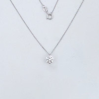 Collana con Pendente in Platino Pt950 con Diamante Coltivato in Laboratorio, Gioiello Minimalista per Donne