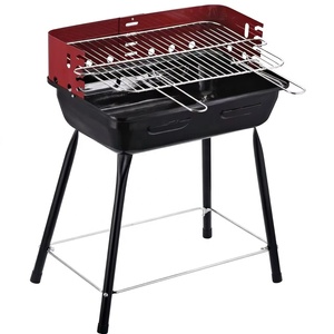 Portable Charcoal BBQ Grill with Windbreaker 4 Adjustable Heights Outdoor <b>Camping</b> Garden Patio Barbecue Grill - Product Image 1