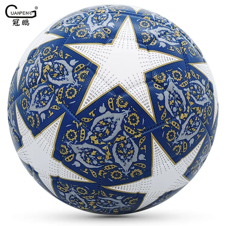 Hochwertiger maschinell genäht offizieller Ball größe 5 individuelles Logo PU Fußball professioneller Trainings-Spiel Werbefußball