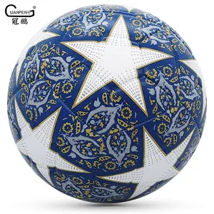 Balón de fútbol de PU de buena calidad, cosido a máquina, tamaño oficial 5, logotipo personalizado, Partido de entrenamiento profesional, balón de fútbol promocional