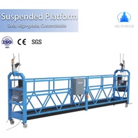 Plataforma Suspendida de Acero Pintado ZLP500, Andamio Colgante para Limpieza de Ventanas, Gondola de 500 kg