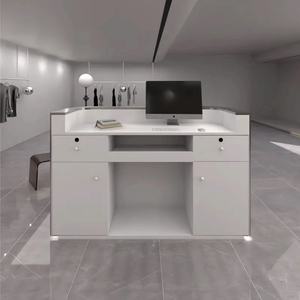 Mostrador de Recepción de Acero Inoxidable Personalizado en Oferta, Mostrador de Caja Pequeño para Tienda, Mostrador Simple para Barbería, Salón de Belleza - Product Image 4