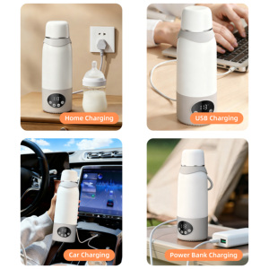 Portable 100 ℃   Chauffe-biberon pour lait infantile à charge rapide, sans fil, tasse à eau pour enfant, <span class=keywords><strong>bouilloire</strong></span> électrique rechargeable USB avec <span class=keywords><strong>batterie</strong></span> - Product Image 2