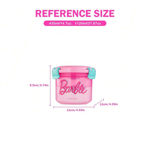 <span class=keywords><strong>Barbie</strong></span> Shining Daylight Series Cuencos de ensalada pequeños Rosa y verde PP + Cuencos de material de silicona MINISO - Product Image 6