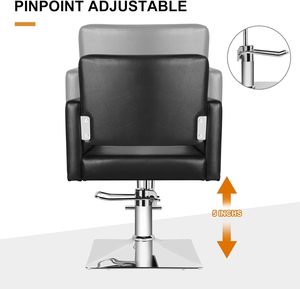 Sillón de Peluquería Hidráulico Negro, Elegante y Cómodo, de Cuero Suave para Estilistas y <span class=keywords><strong>Barber</strong></span>ías - Product Image 4