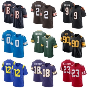 Vente en gros de maillots de football américain brodés Pittsburgh <span class=keywords><strong>San</strong></span> <span class=keywords><strong>Francisco</strong></span> 0 Gibbs 18 Williams # 90 Watts # Uniforme de football 54 Warner - Product Image 1