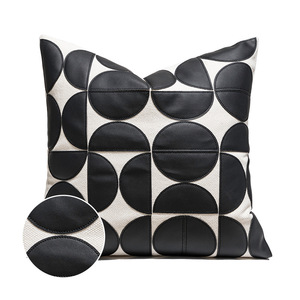 Housse de coussin en cuir PU à motifs géométriques de style simple, 45x45, pour canapé et lit, tissée, personnalisable, vente en gros - Product Image 6