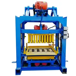 qtj4-40免费图纸屋计划柴油机移动联锁空心砌块压块制砖机供应商