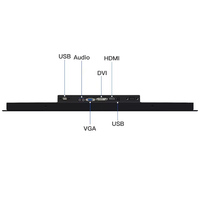 Moniteur LCD industriel 21,5/23,6 pouces, étanche, OEM ODM, écran embarqué, haute luminosité, en stock
