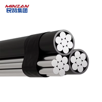 Cable de caída de servicio cuádruplex de aluminio Conductor de núcleo 3/4 Cable ABC de 6mm modelo ACSR aislado desnudo XLPE/PE específico de Sudáfrica