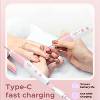 Machine à ongles électrique portable rechargeable, type C, avec fonction marche/arrêt, personnalisable avec logo, pour salon de manucure