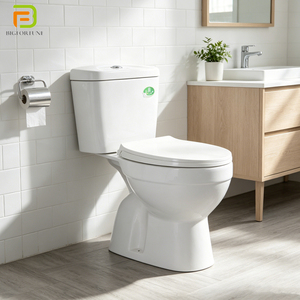 WC monobloc en céramique à double chasse, design moderne blanc, gain de place, facile à nettoyer - Product Image 1
