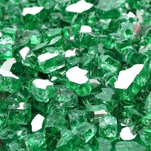 1/2'' Açık Yeşil Yansıtıcı Temperli Ateş Camı Taşları Dış Mekan Yemek Ateş Çukuru Masası Peyzaj Eko Dostu Yüksek Kalite - Product Image 2