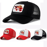 Sombrero de camionero personalizado con logotipo bordado y método de impresión en relieve de malla de camuflaje