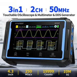 Oscilloscope multimètre tactile à double canal FNIRSI 2C53P NEUF, écran 4,3 pouces, bande passante 50 MHz, tension 0-1000 V - Product Image 2