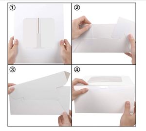 Boîtes de boulangerie à gâteaux de 10x10x5 pouces avec fenêtre Planches à gâteaux rondes de <span class=keywords><strong>10</strong></span> pouces, boîte en papier pour gâteaux, pâtisseries, biscuits - Product Image 4