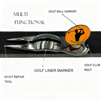 Logo personnalisé SY Brand SY-264325 Outil de réparation de divots de golf en alliage de zinc moulé sous pression de haute qualité et durable, avec embout brésilien pour le golf