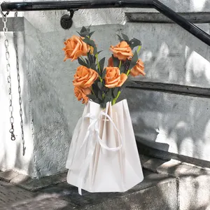 סיטונאי פרח תיבת נייר תיק הנמכר ביותר פרח מתנת חבילת פרח תיק עם ידית