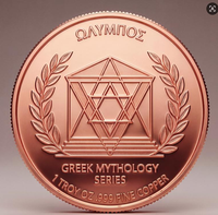 Pièce de monnaie en cuivre fin 999 de 1 oz, mythologie grecque, Apollon, relief 3D, couleur UV, finition proof-like, artisanat métallique