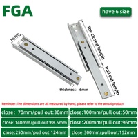 2 glissières de tiroir modernes en alliage d'aluminium, largeur 16 mm, durables et fluides, pour armoires de chambre et de salon