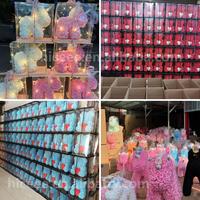 Boneka Beruang Mawar Busa PE Buatan Tangan - Hadiah Figur Hewan Bunga Buatan untuk Ulang Tahun Romantis, Hari Valentine, Hari Ibu