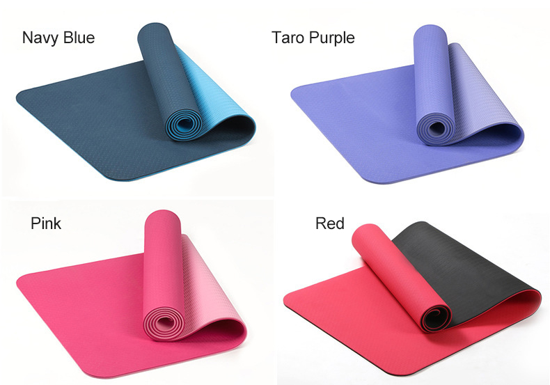 Gym Pilates Yoga Tpe Rubber Thick Fitness Mat Anti Slip Custom Logo 4