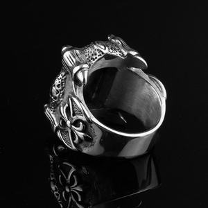 Anillos de Acero Inoxidable Geométricos para Hombre y Mujer, con Incrustaciones de Rubíes, Diseños con Piedras Grandes, Estilo Religioso, Fabricación al por Mayor - Product Image 2