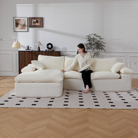 Sofa Modular Tiga Dudukan Modern, Sofa Cloud, Sofa Box Terkompresi, Sofa L-Shaped Chaise Convertible, Cocok untuk Hotel, Apartemen, Sekolah