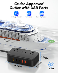 Enchufe de Extensión de 3 Tomas con 3 Puertos USB-C y 2 Puertos USB-A, Cable de 1.5m, Diseño de Seguridad ABS Negro para Uso Residencial - Product Image 4