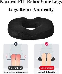 Coussin d'assise ergonomique en mousse à mémoire de forme pour hémorroïdes et coccyx, antidérapant, pour siège de voiture – Offre Spéciale - Product Image 6