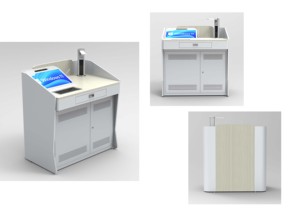 Podio <span class=keywords><strong>para</strong></span> Profesor de Escuela, Diseño Moderno, Combinación de Acero y Madera, <span class=keywords><strong>Atril</strong></span> con Soporte <span class=keywords><strong>para</strong></span> Computadora y Sistema AV - Product Image 5