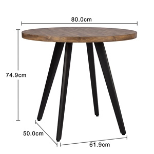 Bàn ăn tròn nhỏ dành cho nhà bếp KirKasa 31,5 inch, Bàn ăn hiện đại giữa thế kỷ, Mặt bàn vân gỗ dày 1,4 inch, Chỗ ngồi 2-4 người - Product Image 2