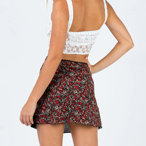 <span class=keywords><strong>Jupe</strong></span> d'été mignonne à taille haute et double épaisseur en maille pour femmes <span class=keywords><strong>Mini</strong></span>-<span class=keywords><strong>jupe</strong></span> de plage à imprimé floral <span class=keywords><strong>sexy</strong></span> pour filles - Product Image 4