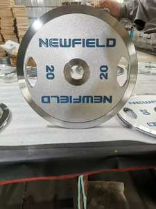 แผ่นเหล็กยกน้ำหนักชุบโครเมี่ยมปรับเทียบกันชนเพื่อฝึกความแข็งแรง-กก./ปอนด์แผ่นบาร์เบลแผ่น - Product Image 4