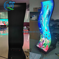 Pantalla LED Flexible con Soporte de Piso, Control por Wifi, USB, 3G, 4G, 5G, Letrero LED Programable, Letrero Publicitario Comercial con Video