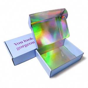 Corrugated Fold Over Mailer <b>Boxes</b> with Matt Lamination & Embossing <b>Recyclable</b> Custom Logo Packaging for Small Business - Product Image 5