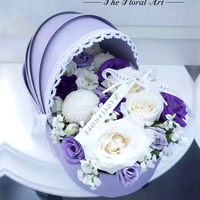 Boîtes à fleurs en carton roses boîte en papier pour l'emballage des fleurs