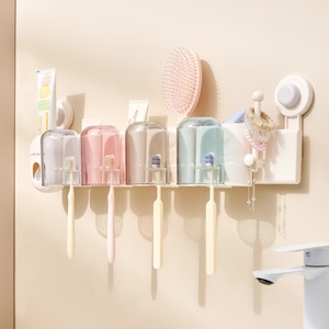 Removable Suction Cup <b>Toothbrush</b> <b>Holder</b> <b>Wall</b> <b>Mount</b> Bathroom Storage Rack for Toothpaste Razor Comb Shower Essentials - Product Image 6