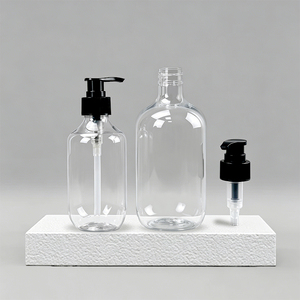 Bouteille en plastique transparente Boston personnalisée en PET de 250 ml et 500 ml pour <span class=keywords><strong>savon</strong></span> pour les mains, shampoing, gel douche, lotion corporelle avec pompe - Product Image 2