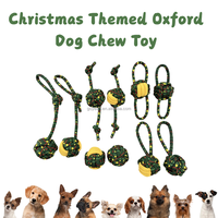 Jouets interactifs pour chiens en corde de coton à thème de Noël, jouets à mâcher lavables en Oxford pour nettoyer les dents des chiots